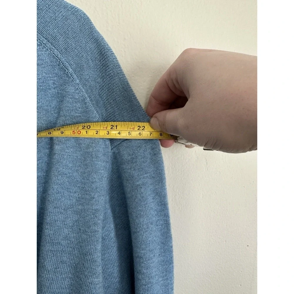 Tommy Hilfiger 3XL Premium Pima Cotton V-Neck Light Blue Sweater Big & Tall